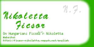 nikoletta ficsor business card